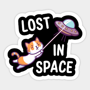 Funny cat lost in space Sticker